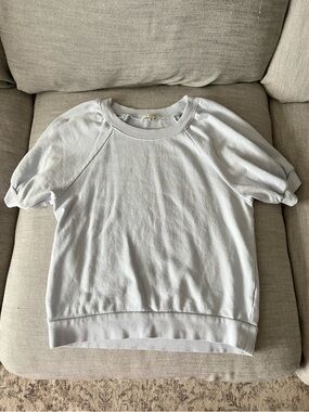 Light Blue Z Supply Evereve Puff Sleeve Sweatshirt